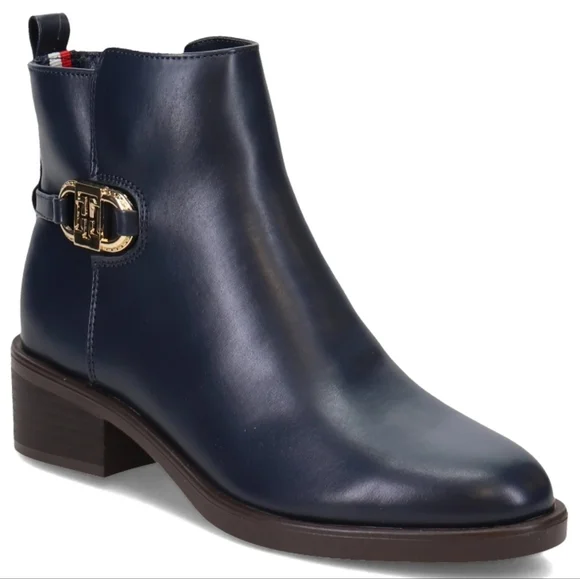 Tommy Hilfiger Imiera Ankle Boot Dark Blue 5.5 - Picture 1 of 8